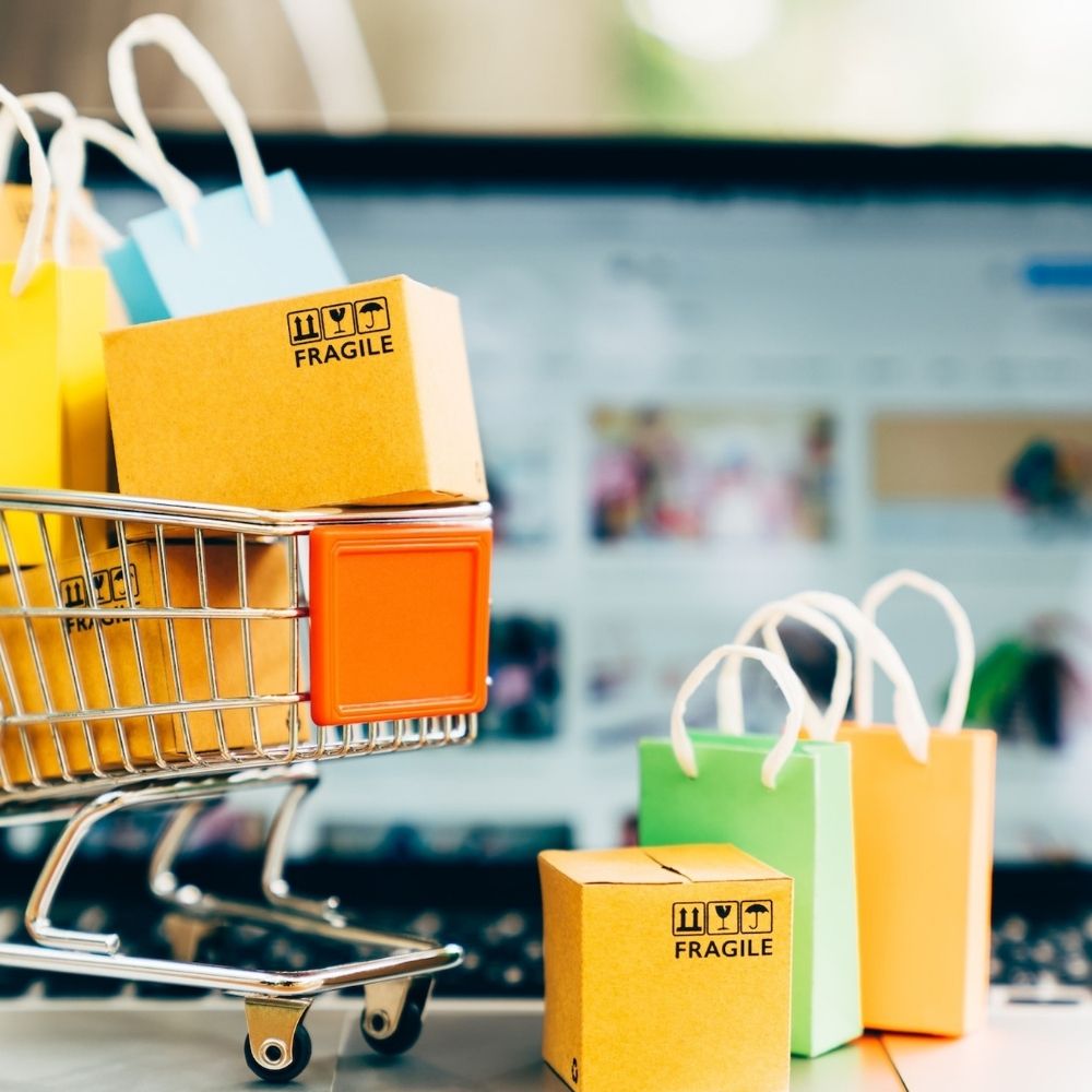 Shopping online representing farm checkout options