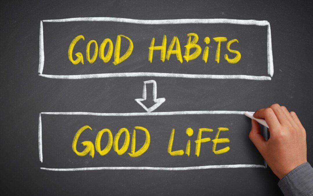 Good habits sign representing good habits on the farm improve profitability.