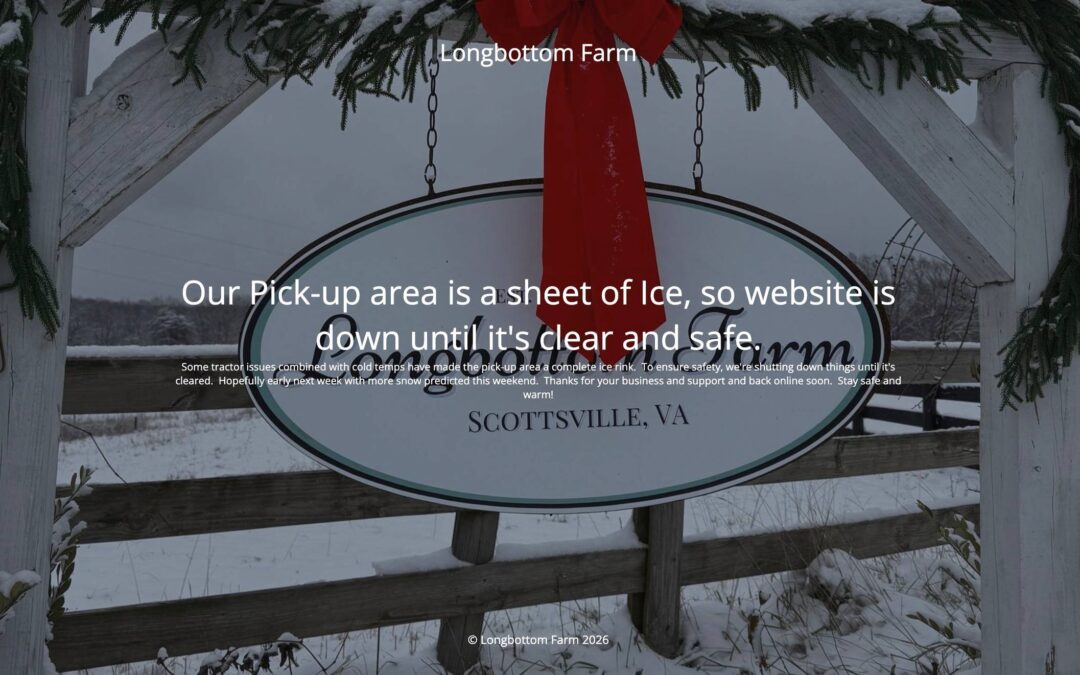 Farm is closed due to bad weather / icy roads