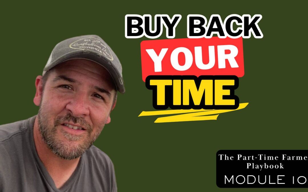 Part-time farmer in Longbottom Farm hat explaining how to buy back your time and improve farm business profitability — The Part-Time Farmer Playbook Module 10